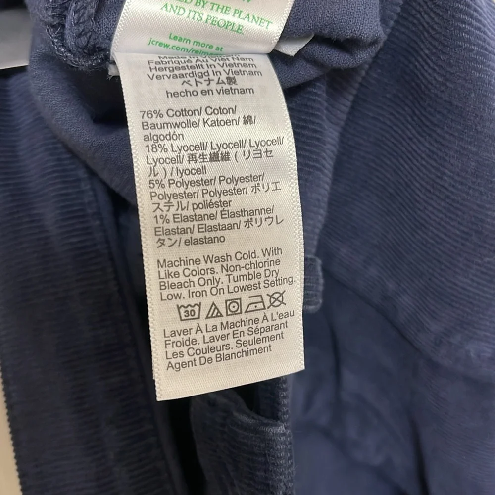 NWT J.Crew Sailor Slim Wide Pant in Stretch Corduroy